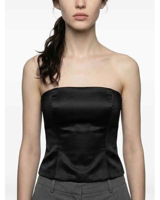 Brunello Cucinelli Black Strapless Top