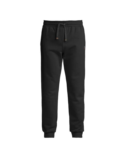 Parajumpers Black Logo-Patch Track Pants for men