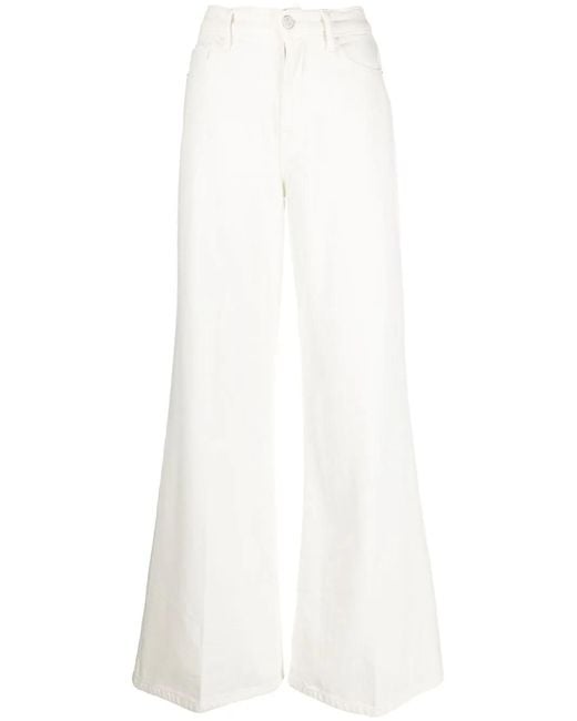 FRAME White Flared Tailored Trousers