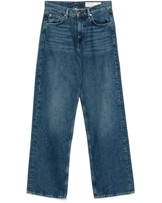 Rag & Bone Blue Shea High-Wise Straight-Leg Jeans
