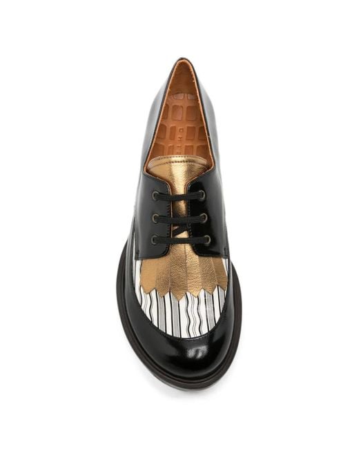 Chie Mihara Black Jeripa Fringe-Detail Leather Shoes