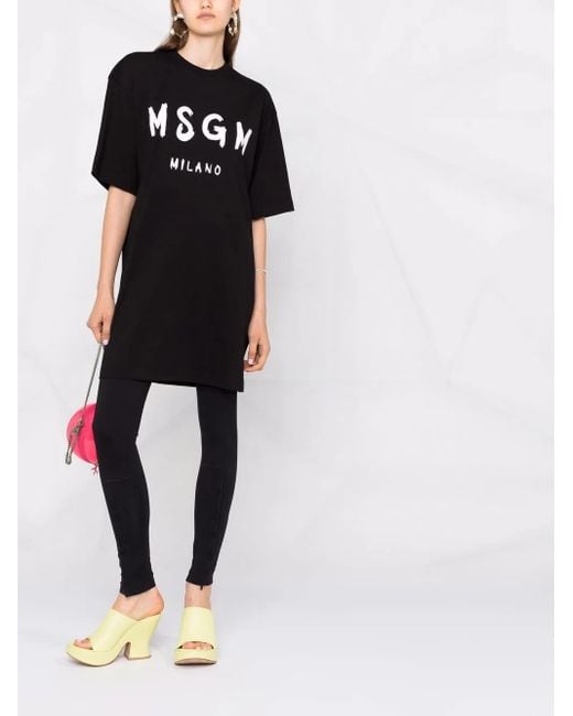 MSGM Black Abito Con Logo
