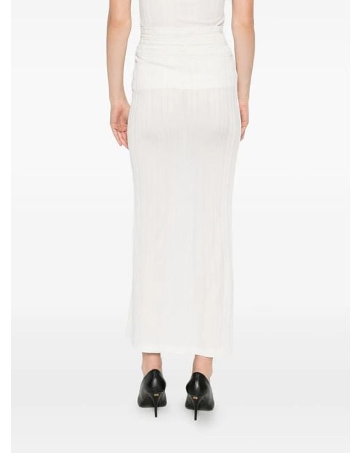 Viktor & Rolf White Triple-Layer Midi Skirt