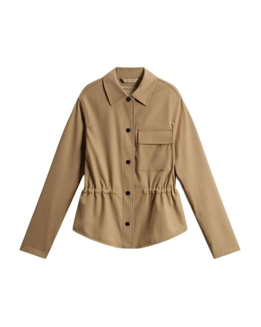 Woolrich Natural Drawstring Pocket Overshirt
