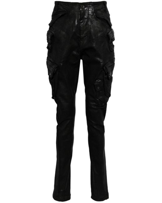 Drop-crotch cotton blend trousers di Julius in Black da Uomo