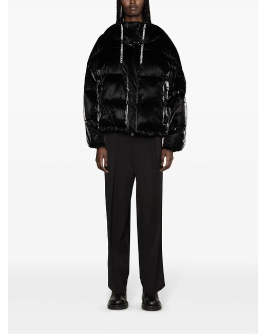 Dolce & Gabbana Polyester Black Quilted Puffer Coat  Jacket main image 1