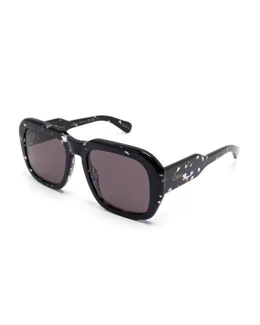 Chloé Black Oversize-Frame Sunglasses