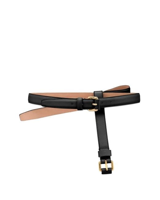 Moschino リボンディテール レザーベルト Black