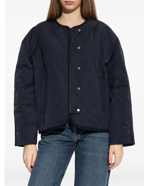 Ulla Johnson Blue Quilted Press-Stud Jacket