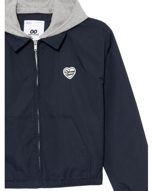Chocoolate Blue Logo-Embroidered Jacket