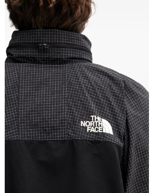 The North Face Black Check-Pattern Panelled Jacket
