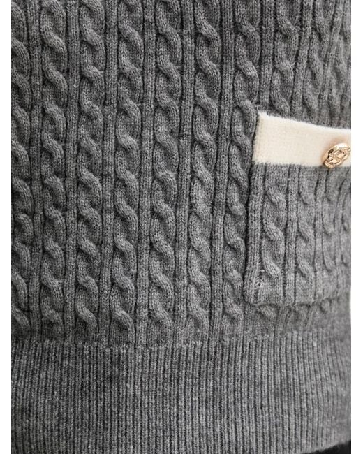 Cable-knit pocket knitwear Fracomina de color Gray