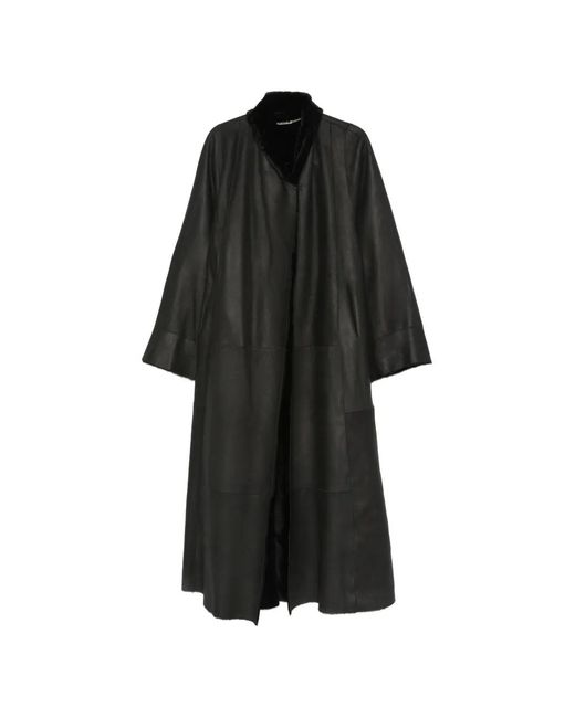Nour Hammour Black Dorian Shearling Coat