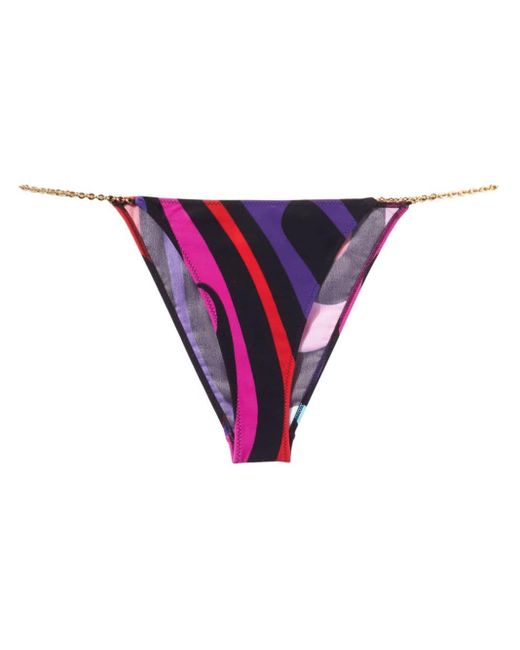 Emilio Pucci Purple Marmo-print Bikini Bottoms