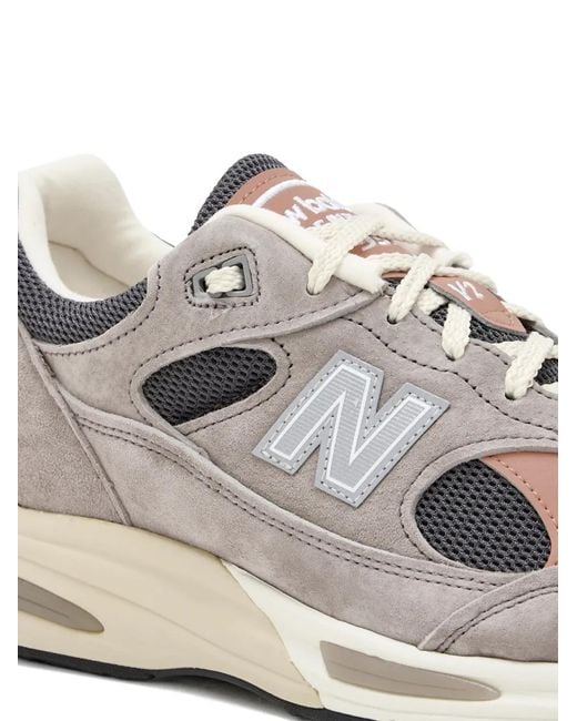 New Balance White 991
