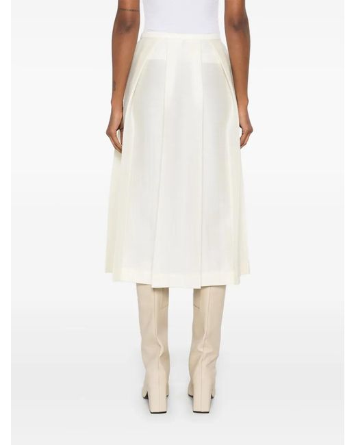 Totême White Pleated Skirt