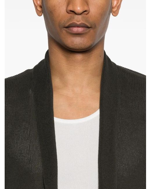 Roberto Collina Black Open-Front Cardigan for men