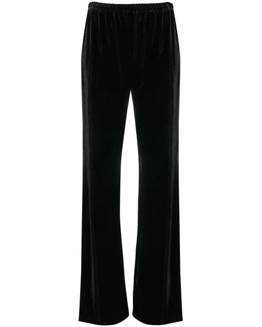 Philosophy Di Lorenzo Serafini Black Wide-Leg Velvet Trousers