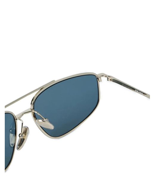 Prada Blue Square Oval-Frame Sunglasses