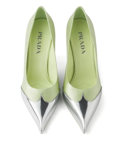 Prada 85mm サテン パンプス Green