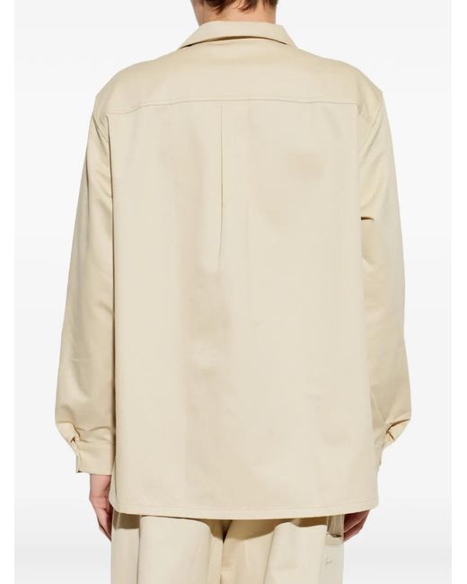 KENZO Natural Logo-Embroidered Shirt for men