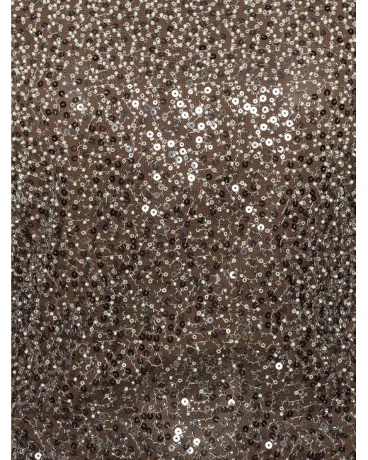 ROTATE BIRGER CHRISTENSEN Peplum Top Met Kralen in het Brown