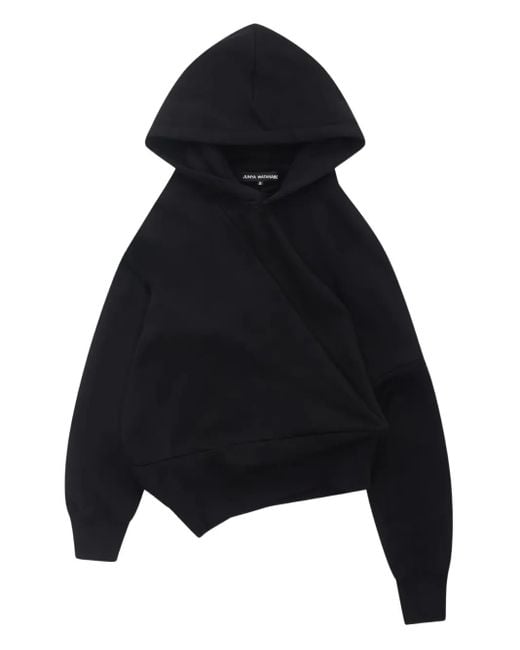 Junya Watanabe Black Asymmetric-Design Cotton Hoodie