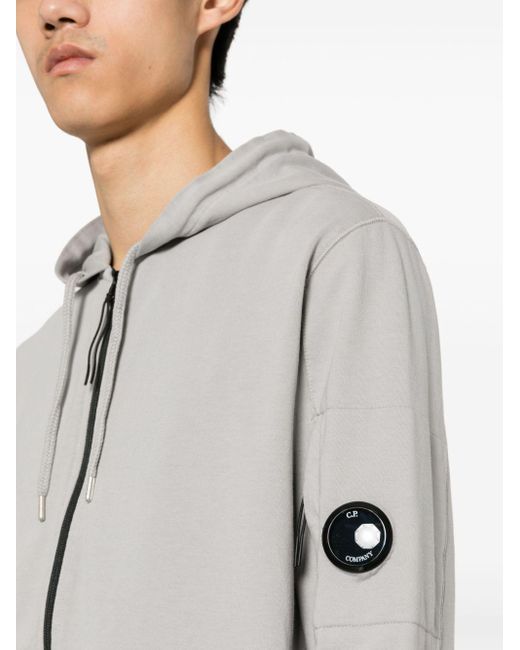 Hoodie en coton à patch logo C P Company pour homme en coloris Gray