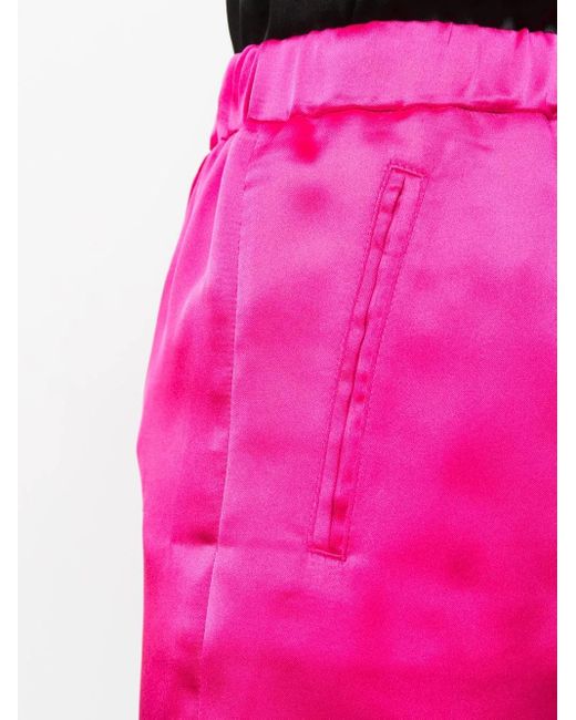Blanca Vita Pink Salixraso High-Waisted Satin Shorts