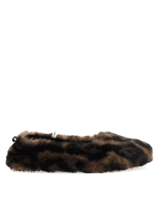 Apparis Black Animal-print Ballet Flats