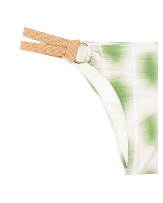 Lenny Niemeyer Natural Abstract-Print Rope-Detail Bikini Bottoms