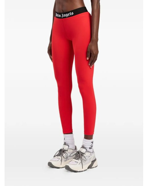 Palm Angels Red Logo Elasticated Leggings