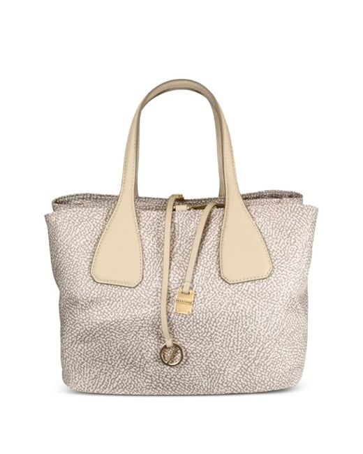 Borbonese Natural O.P. Print Tote Bag