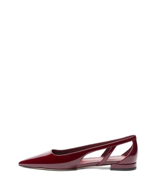 Stuart Weitzman Red Cut-Out Ballet Flats