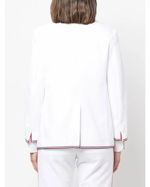 Thom Browne Twill Blazer in het White