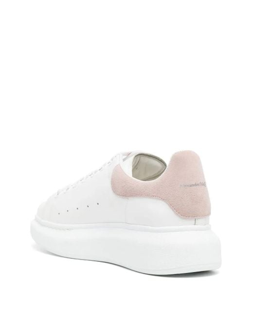McQueen White Oversized Leather Sneaker With Removable Insole