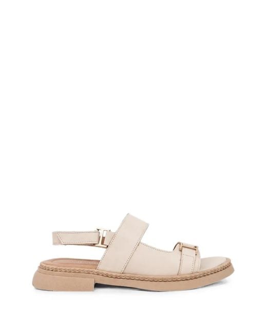 SERGIO MORETTI FIRENZE White Logo-Plaque Touch-Strap Sandals
