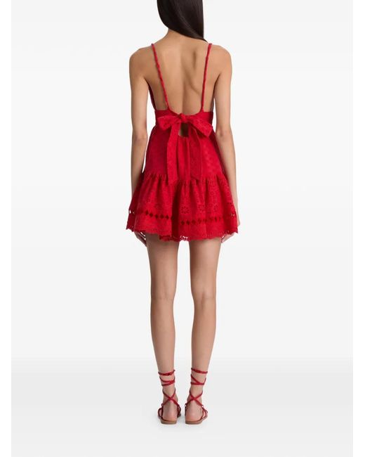 Alice + Olivia Broderie-Anglaise Tiered Dress
