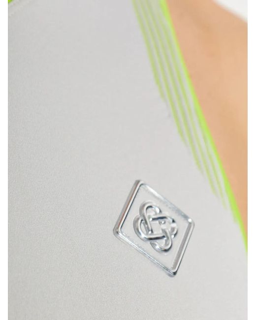 Casablanca White Sleeveless Dress With A Quarter Zip