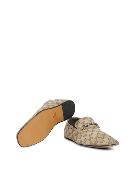 Gucci メンズ ホワイト Gg ホースビット ローファー 【公式通販】