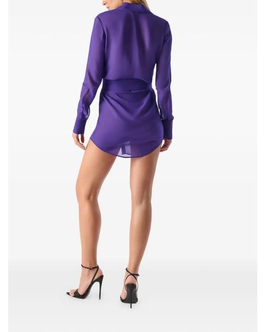 Maison Close Purple Fever Shirt Mini Dress