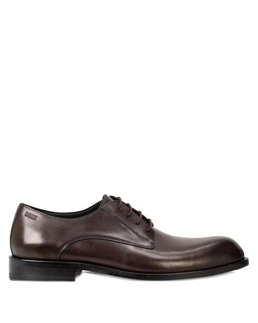 Boss Brown Derby Shoes for men