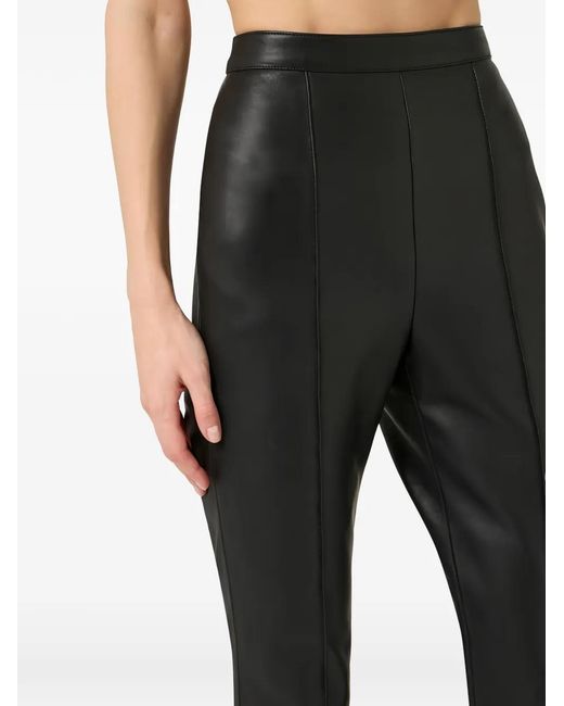Elisabetta Franchi Blue Pantalon En Cuir À Fentes Latérales