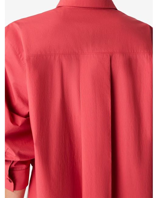 Another Tomorrow Pink Pleat-Back Poplin Shirt