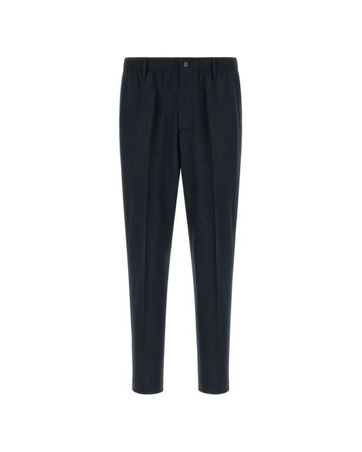 Cellar Door Blue Buttoned Tapered Trousers for men