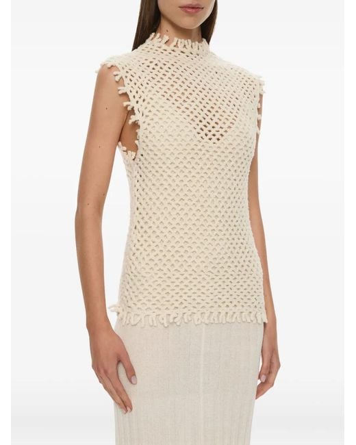 Christopher Esber White Lattice Knit Tank Maxi Dress