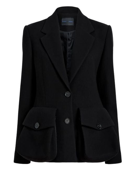 Proenza Schouler Black Flap-Pockets Buttoned Blazer