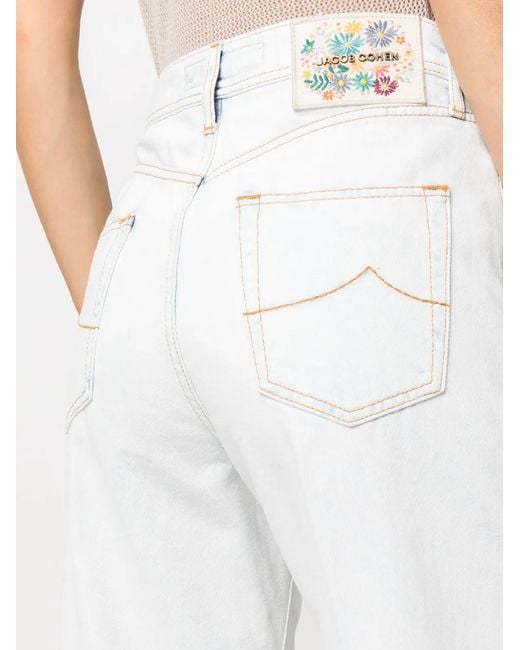 Jacob Cohen White Hailey Wide-Leg Jeans