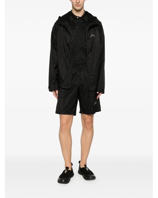 A_COLD_WALL* Black Logo-Print Drawstring Hooded Jacket for men