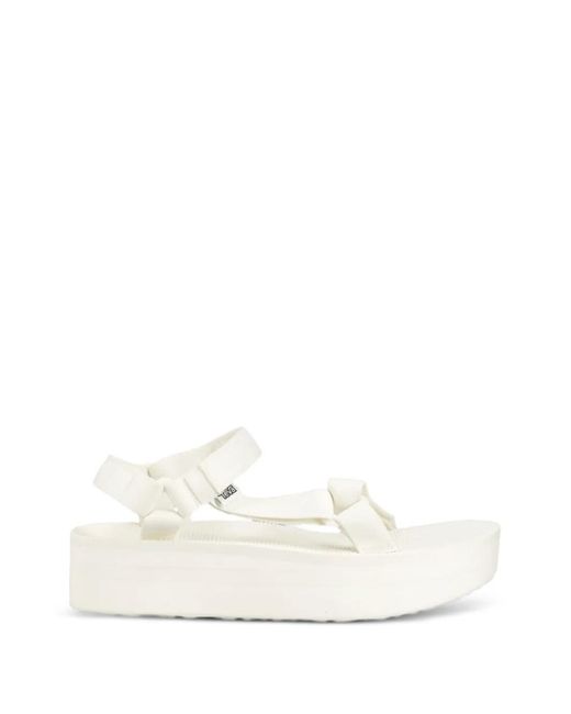Teva White Flatform Universal Touch-Strap Platform Sandals